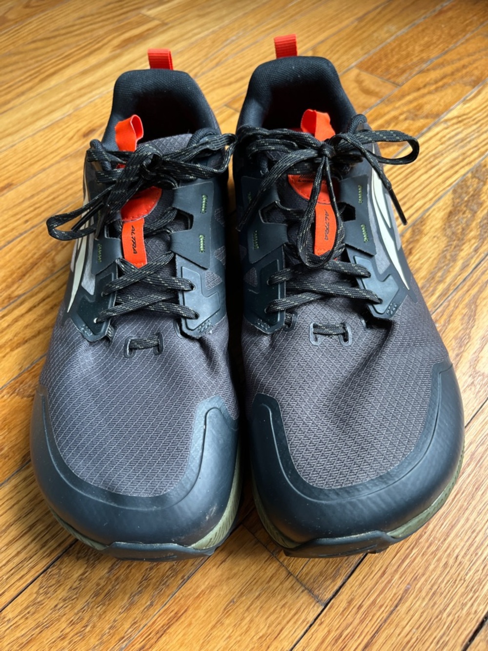 Altra Black Athletic Shoes with Orange Pull Tabs